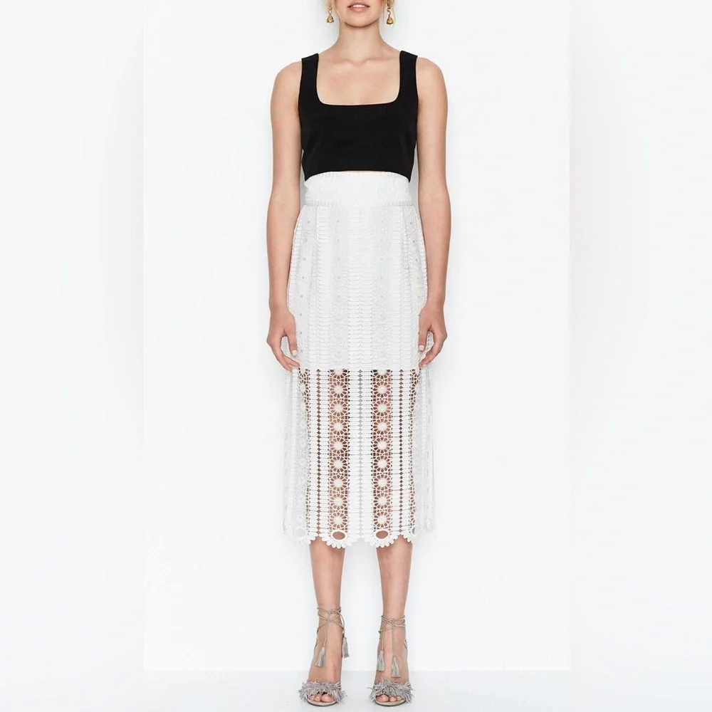 NWT Alice McCall White Lace Midi Skirt size 0 - Picture 1 of 2